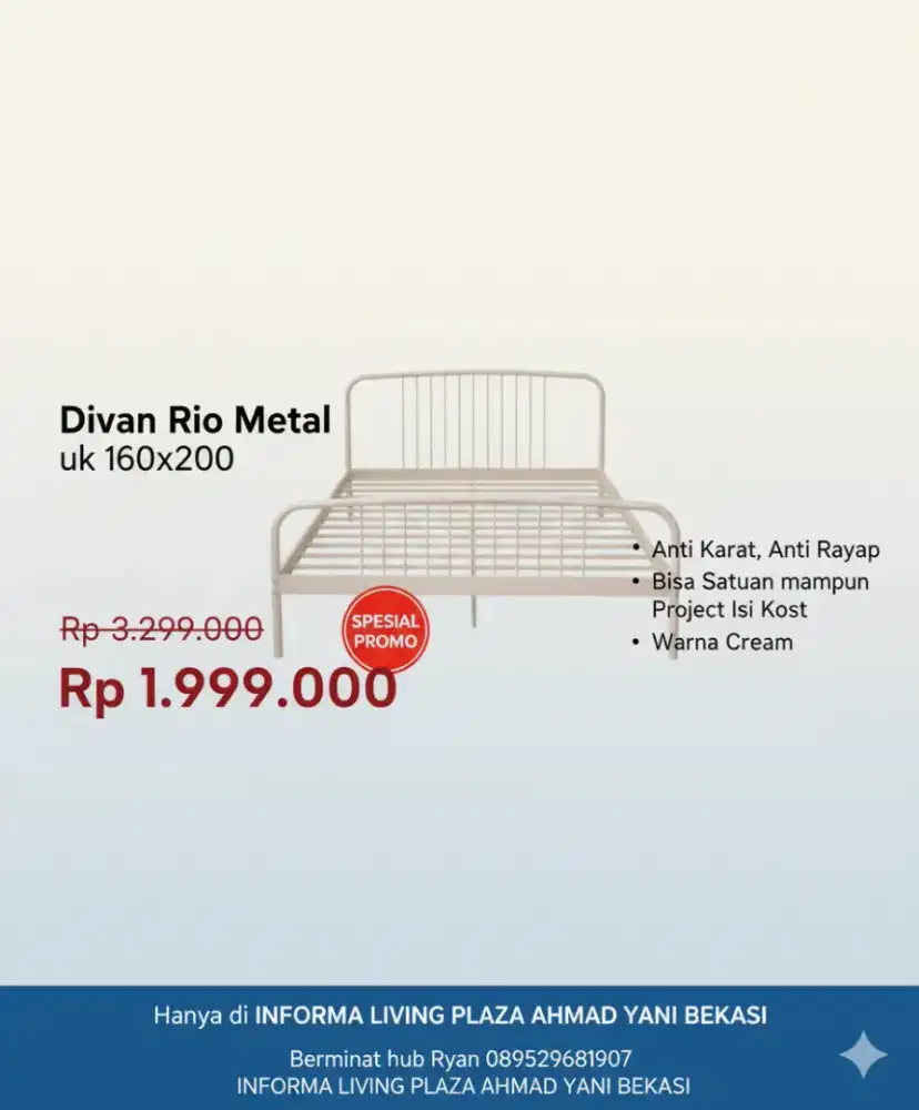 DIVAN RIO METAL BY INFORMA ANTI KARAT ANTI RAYAP KOKOH KUAT