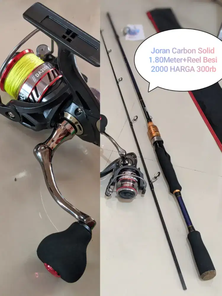Joran karbon solid 1.80mtr+Reel Besi 2000 PE