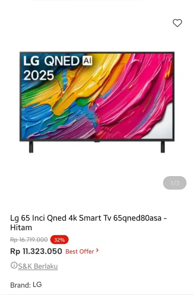 LG LED SMART TV 65 INCI 65QNED80