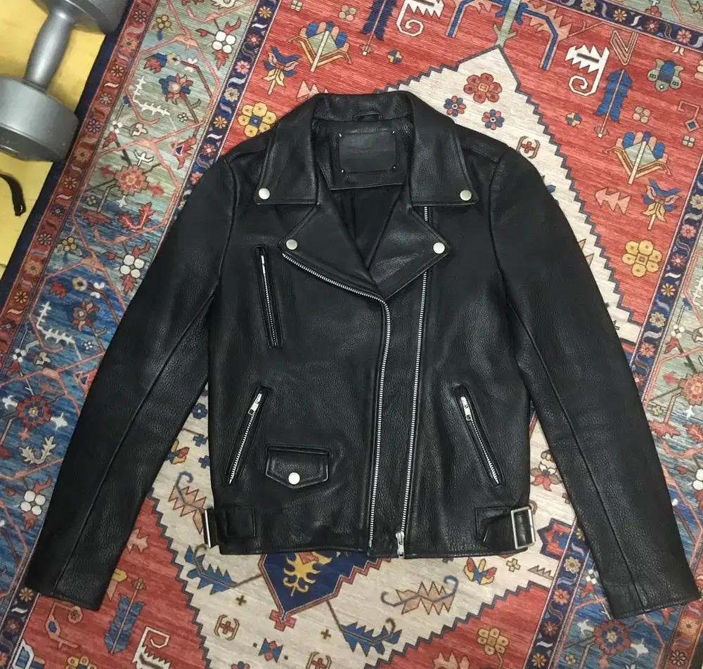 Jaket Dobel Kerah Ramones Kulit Asli Vivastudio