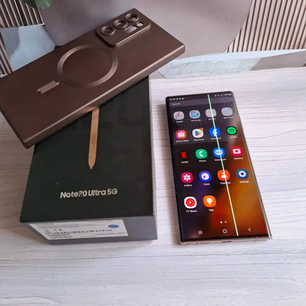 Samsung note 20 ultra 5g 12/256 gb minus layar bergaris satu