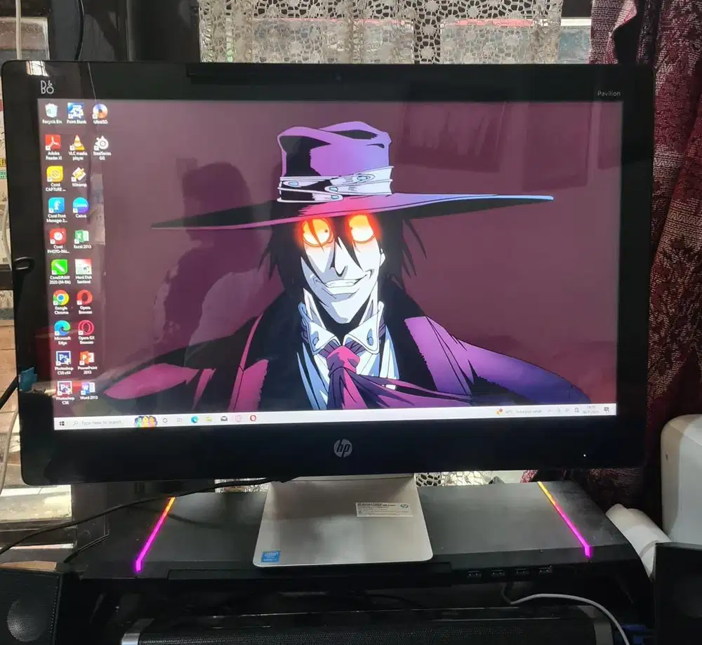 Pc gaming All in one hp 23-123qd layar touchscreen