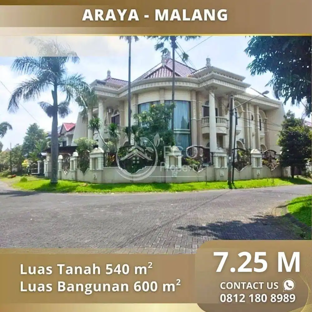 Rumah Mewah Pojok Full Furnished Araya Area Kotamadya