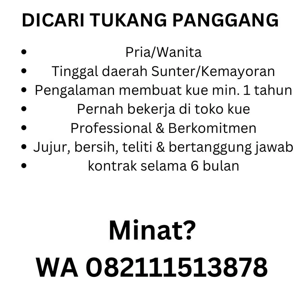 Cari tukang panggang