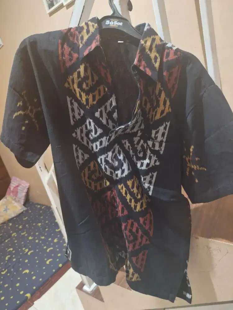 1x pakai saja, kemeja tenun ori size L