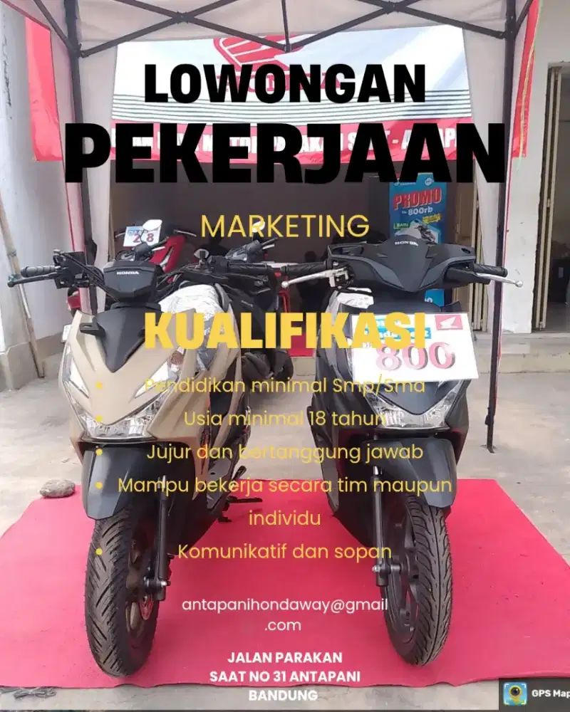 Lowongan kerja marketing Honda