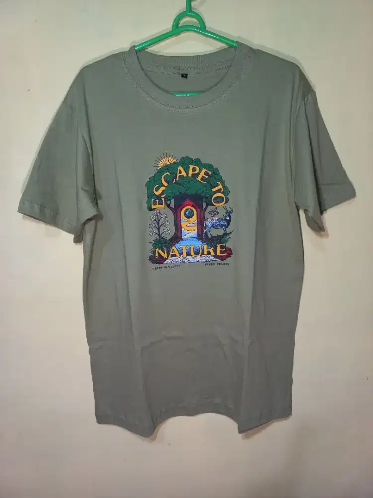 Kaos olive escape katun 30s combed premium size L