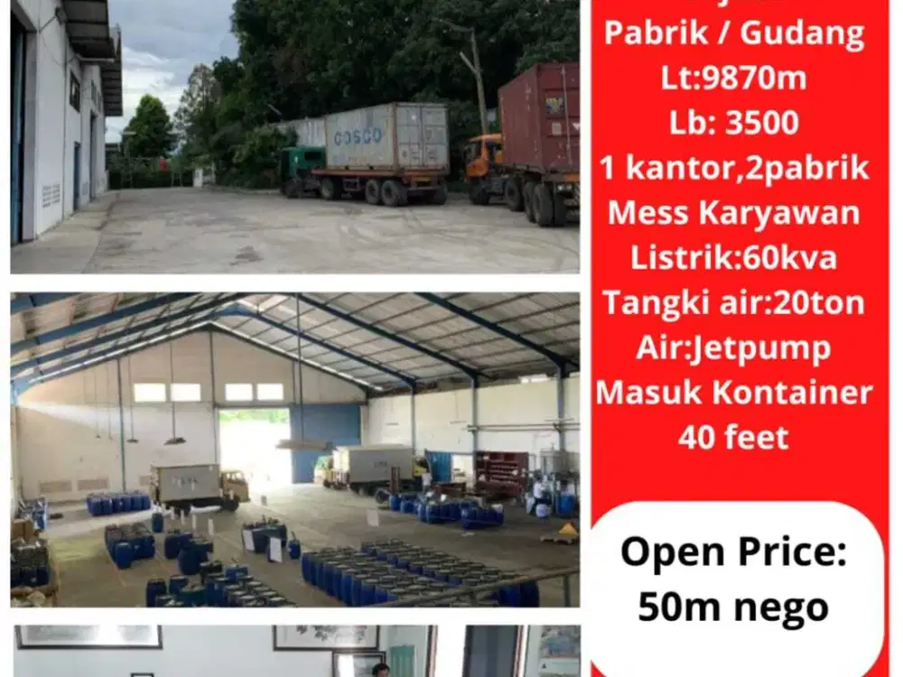 DIJUAL PABRIK/GUDANG AKTIF DI PADALARANG BANDUNG BARAT
