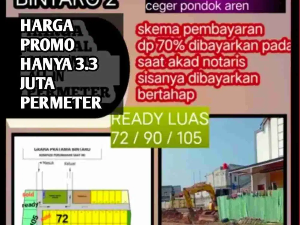 PROMO PSESIAL KAVLING MURAH AREA TANGERANG SELATAN / sawangan DLL