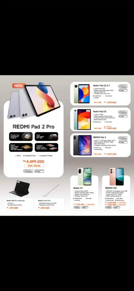 REDMI PAD 2 PRO 8/256 ATLANTIS DAHSYAT!!