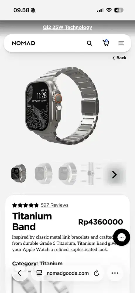 Nomad Titanium Band for apple watch
