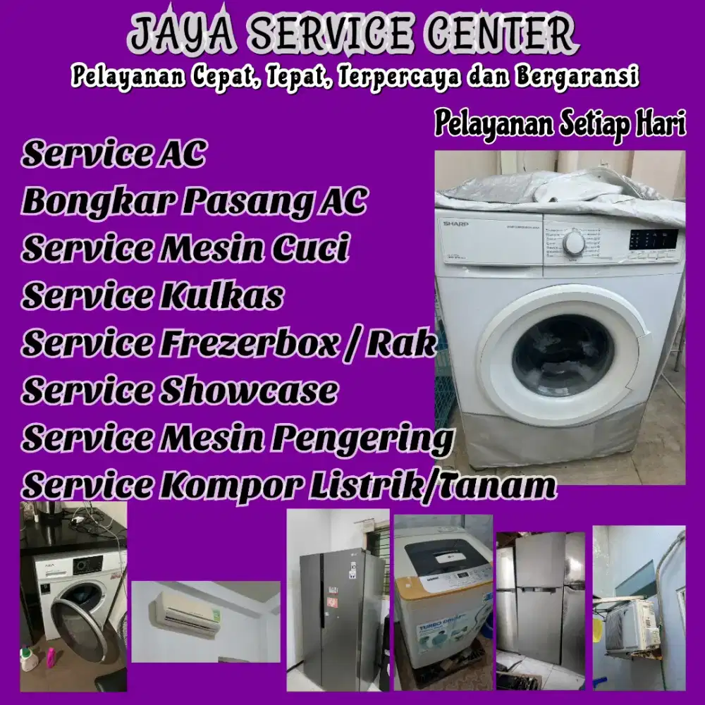 Service Mesin Cuci Bongkar Pasang AC Servis AC Frezer Kulkas Gayungan
