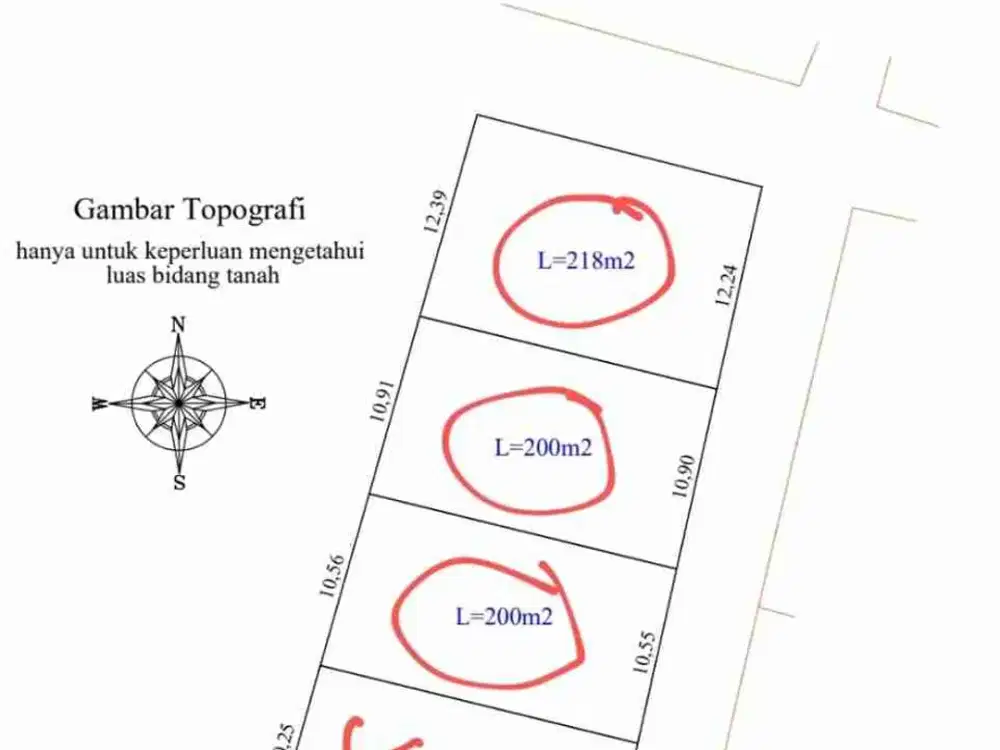 Tanah kavling 200m2 Goa gong Ungasan idr 4,5jt/m2