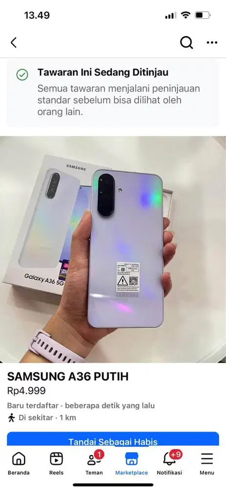 SAMSUNG A36 WHITE