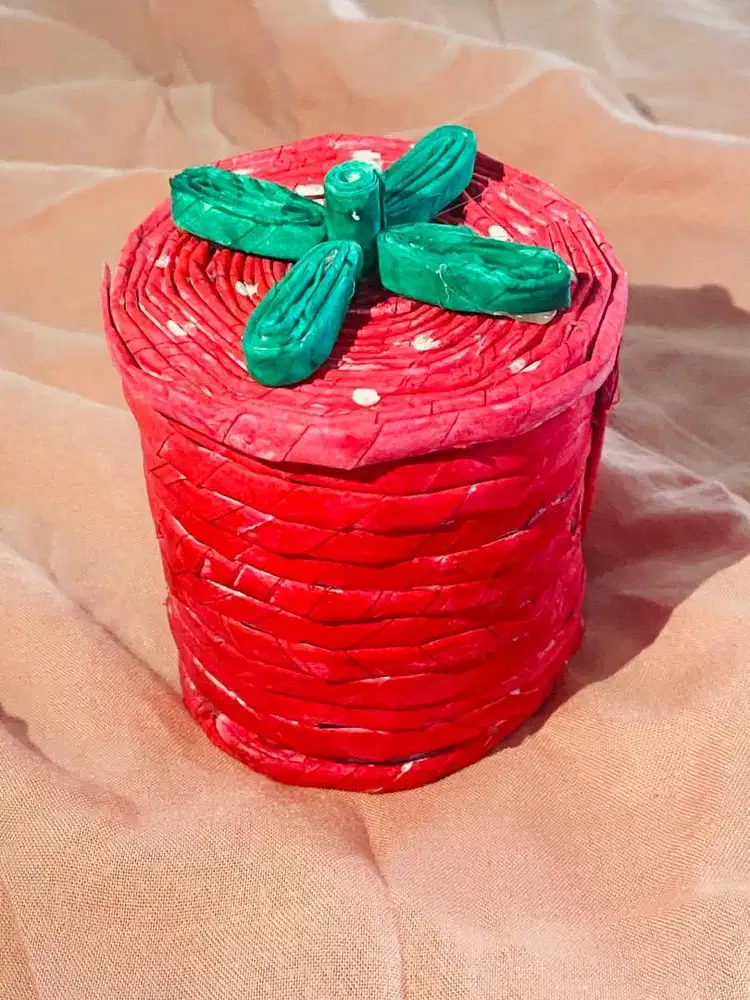 Tempat serbaguna design strawberry baru dipanen