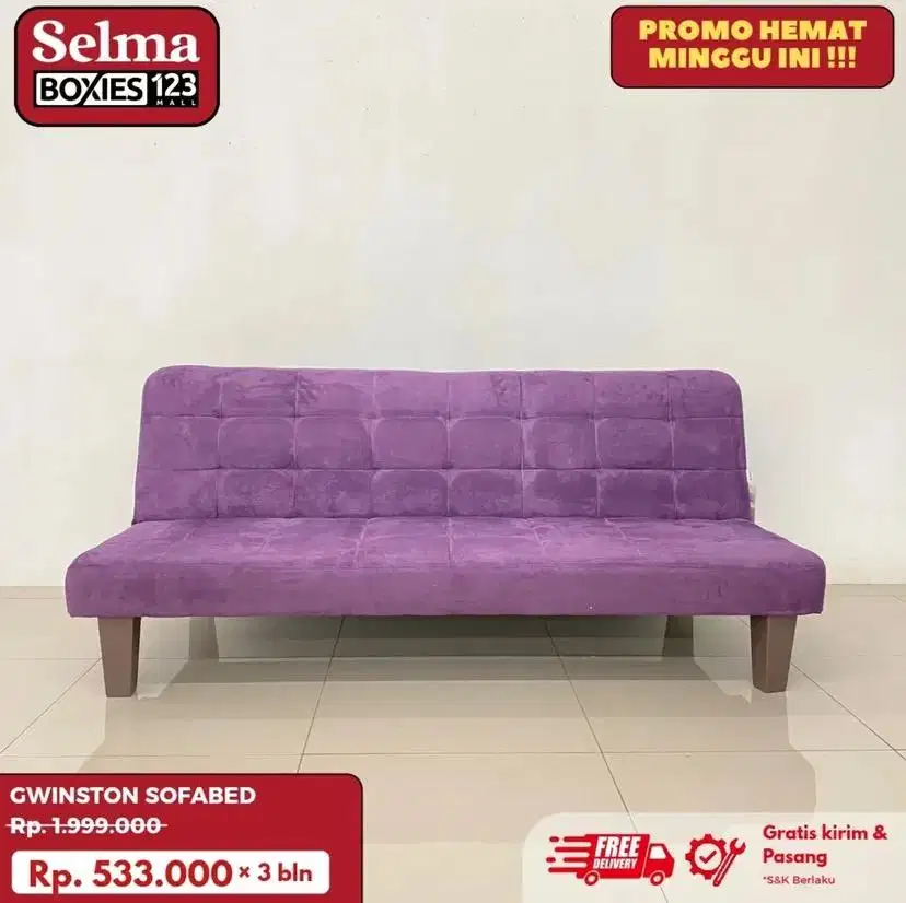 Sofa tidur warna ungu selma