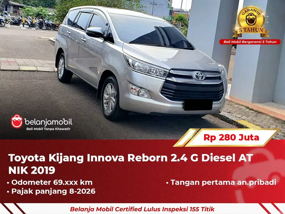 [ GARANSI 5TH ] Toyota Kijang Innova Reborn 2.4 G Diesel AT 2019/2020