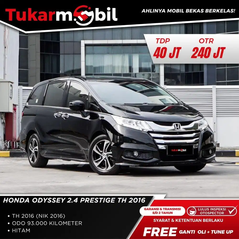 [BERGARANSI] HONDA ODYSSEY 2.4 PRESTIGE MATIC TAHUN 2016 pajak panjang