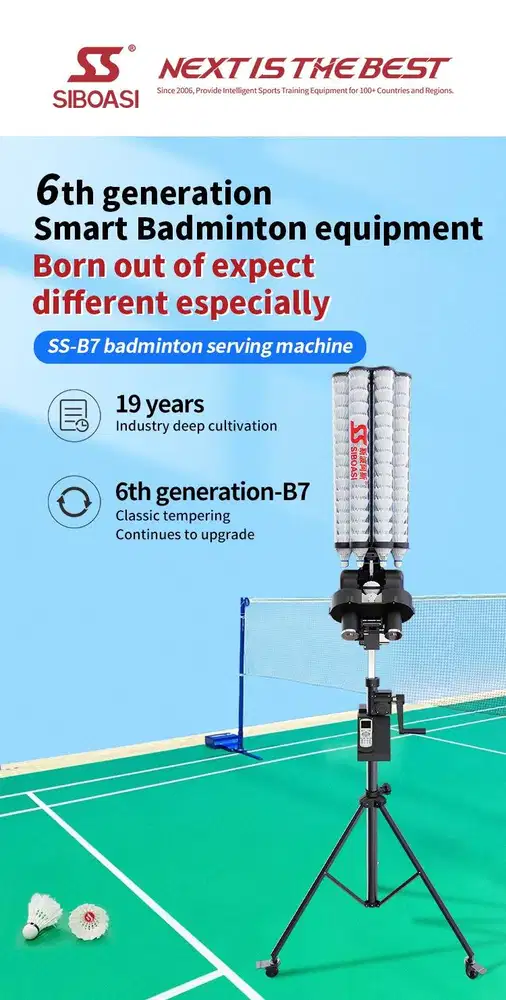 Badminton Training Machine Siboasi B7 2024 Model NEW Ready SURABAYA