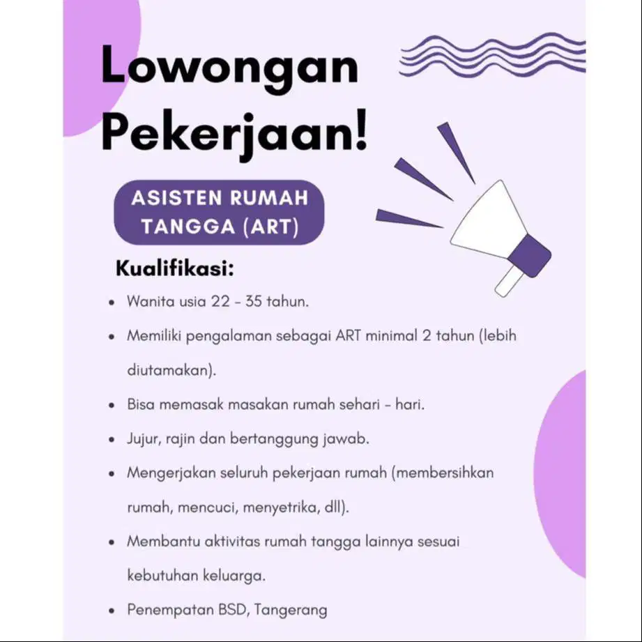 ASISTEN RUMAH TANGGA (ART)