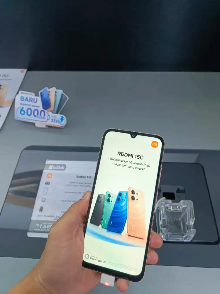 Xiaomi redmi 15 C 6/128 GB bisa cicilan cukup KTP promo bunga bisa 0%