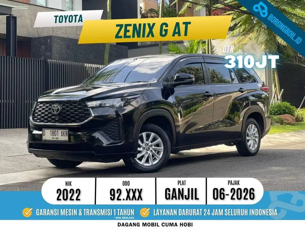 INNOVA ZENIX G CVT 2.0 AT 2023 HITAM FULLSET PAJAK PANJANG TERMURAH