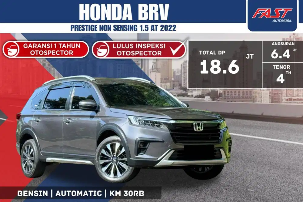 HONDA BRV PRESTIGE NON SENSING 2022 1.5 AT LOW KM.30RB PJK PJG#F1ST