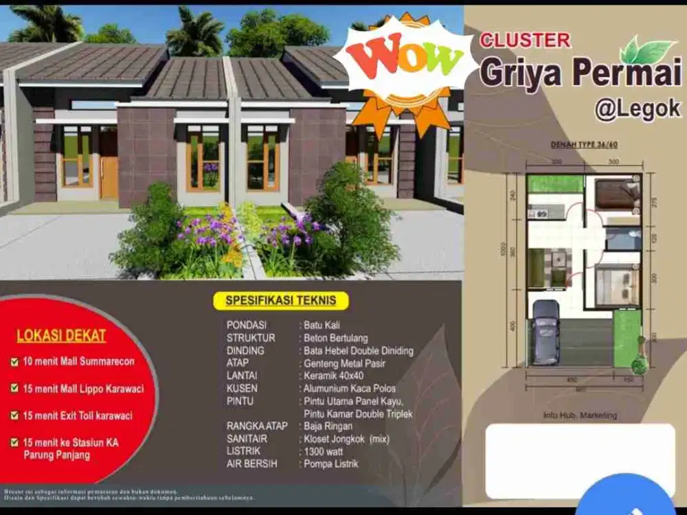 Rumah Baru termurah di Griya permai dekat gading Serpong Karawaci