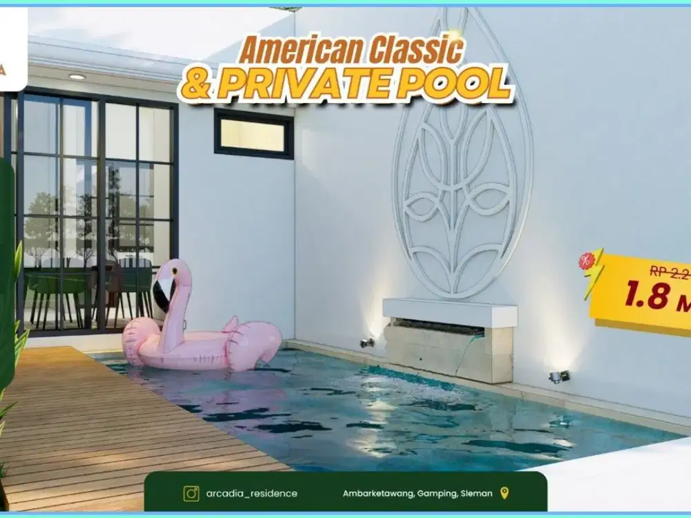 Rumah Mewah Ada Kolam Renang Pribadi di Sleman