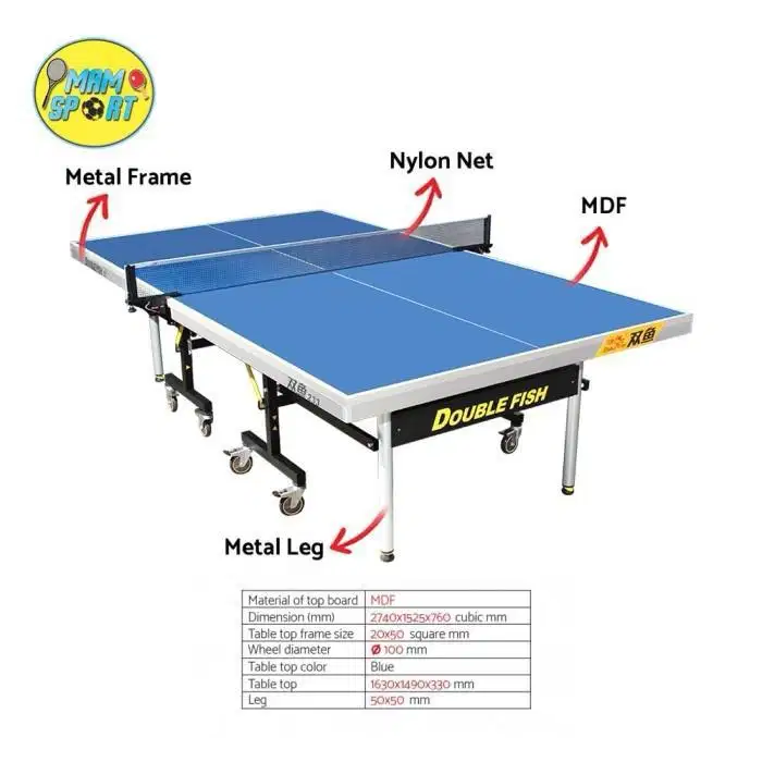Meja Pingpong Tenis Meja DOUBLE FISH 233 25MM Original Import