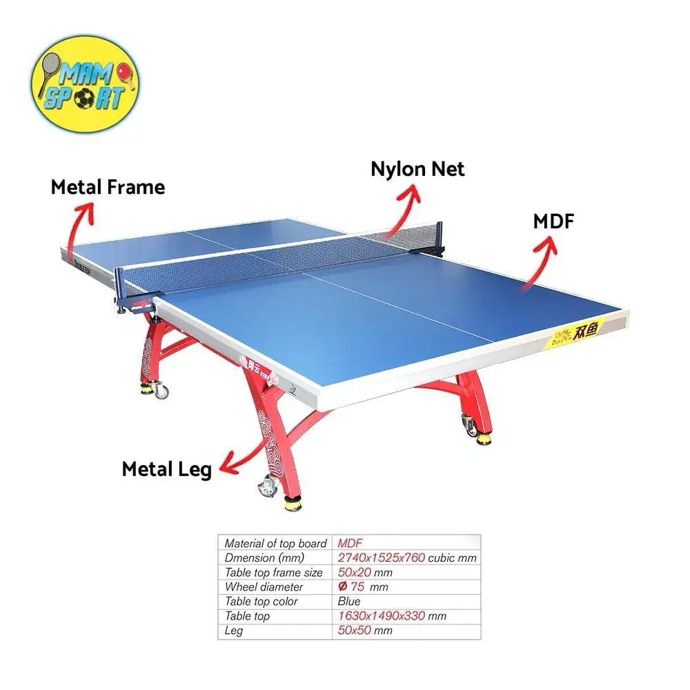 Meja Pingpong Tenis Meja DOUBLE FISH 328A 25MM Original Import