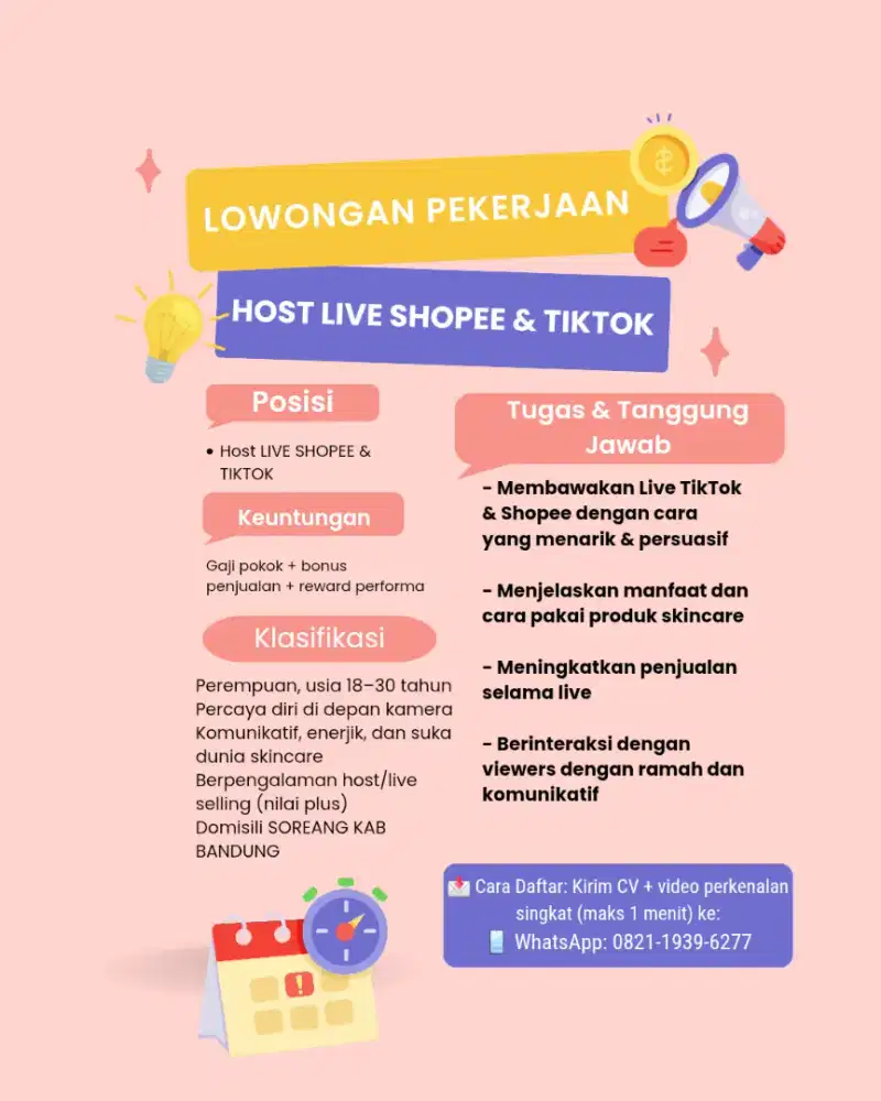 HOST LIVE SKINCARE SHOPEE & TIKTOK