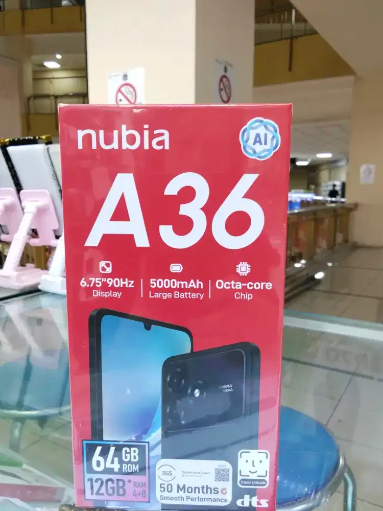 Nubia A36 titanium gold 4/64 garansi resmi 1 tahun