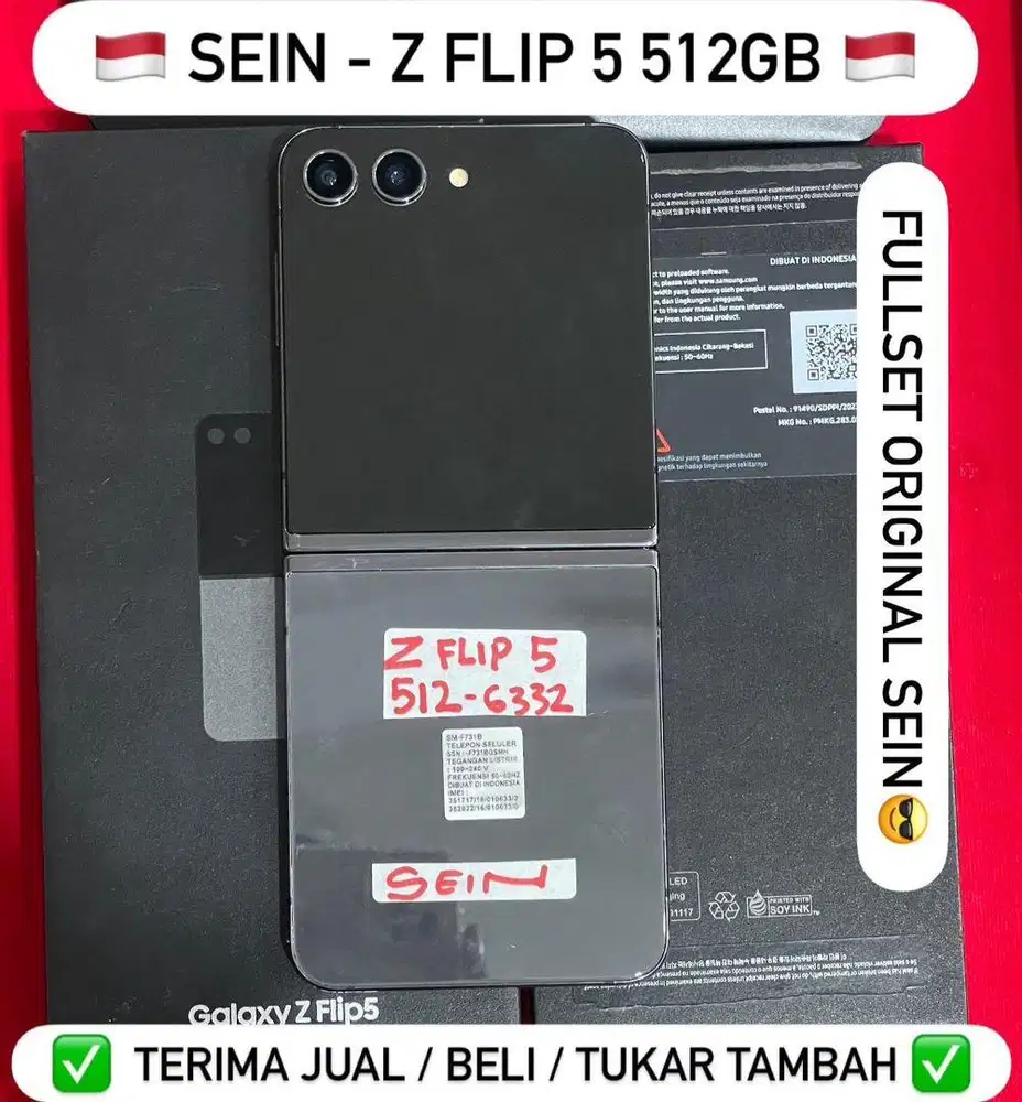 Samsung z flip 5 12/512gb second sein bisa di cicil 0%