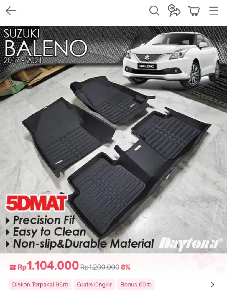 Jual Murah aja Karpet Mobil New Baleno 2017-2021 (gak jd pakai)