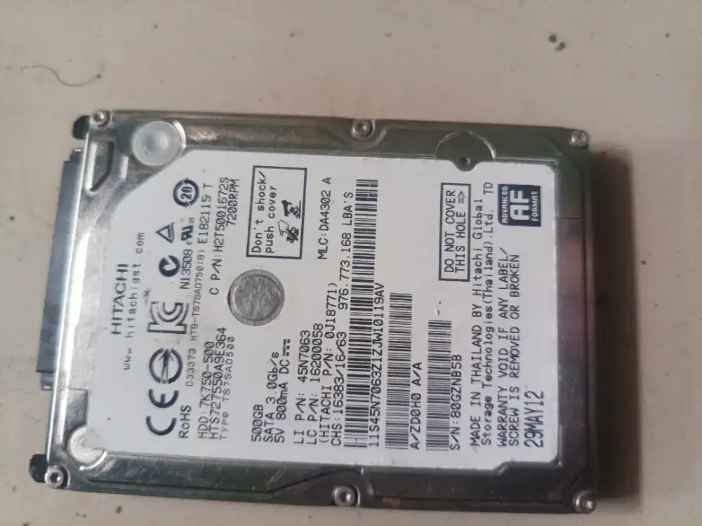 Hdd 500 gb bekas