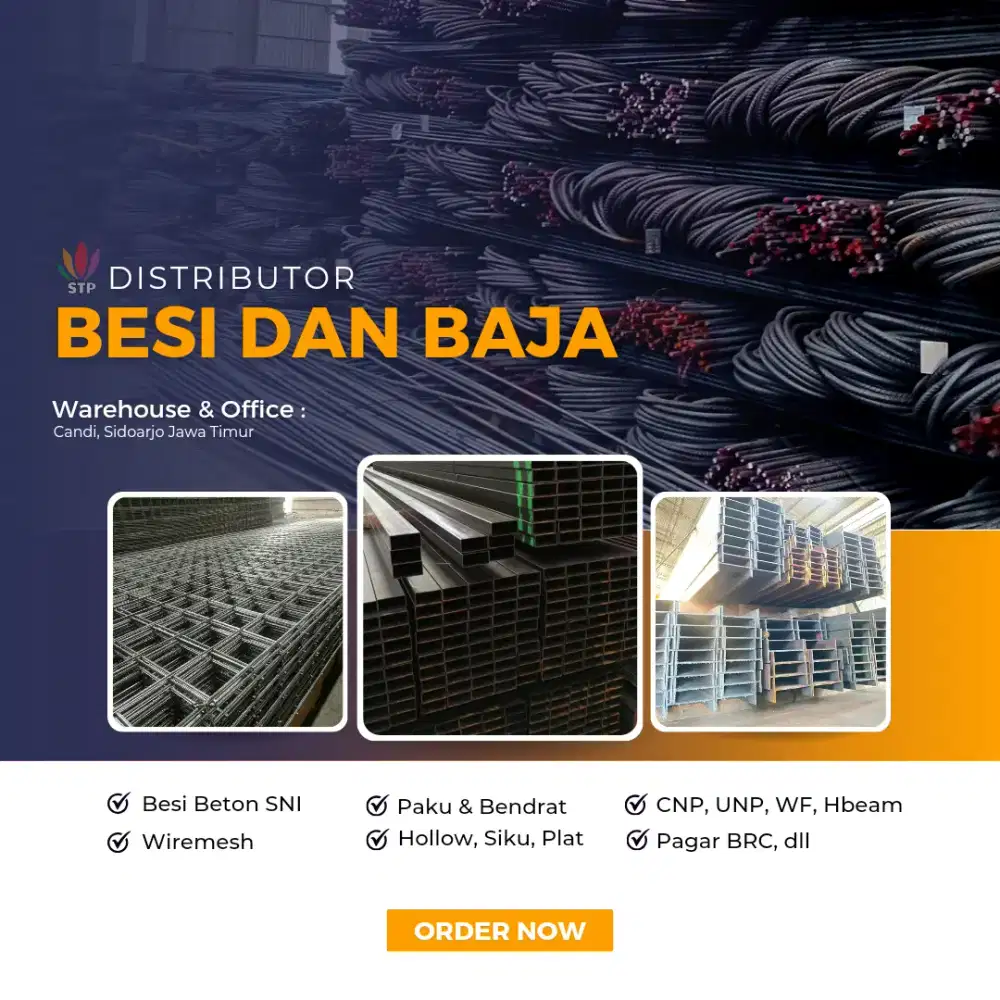 Wiremesh Lembar/Roll, Besi Beton Murah, Bendrat, WF, Siku, Cnp, Unp.