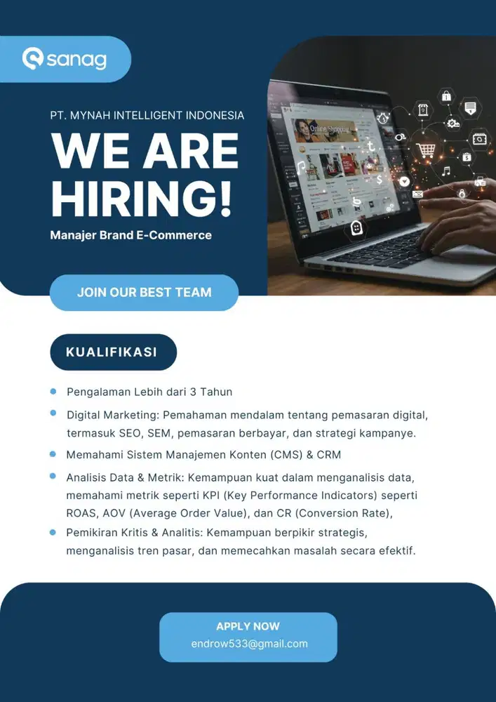 Lowongan Kerja E commerce Specialist / Digital Marketing