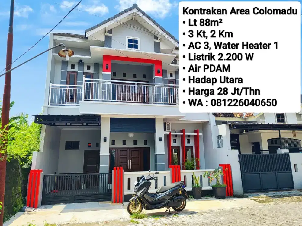 Sewa Rumah Baru Saja Renovasi Area Colomadu, Dekat Sumber, Pintu Tol, Manahan