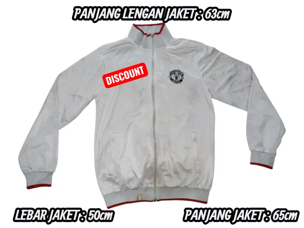 Jaket Bola Putih Size L & Baju Polo Manchester United Murah