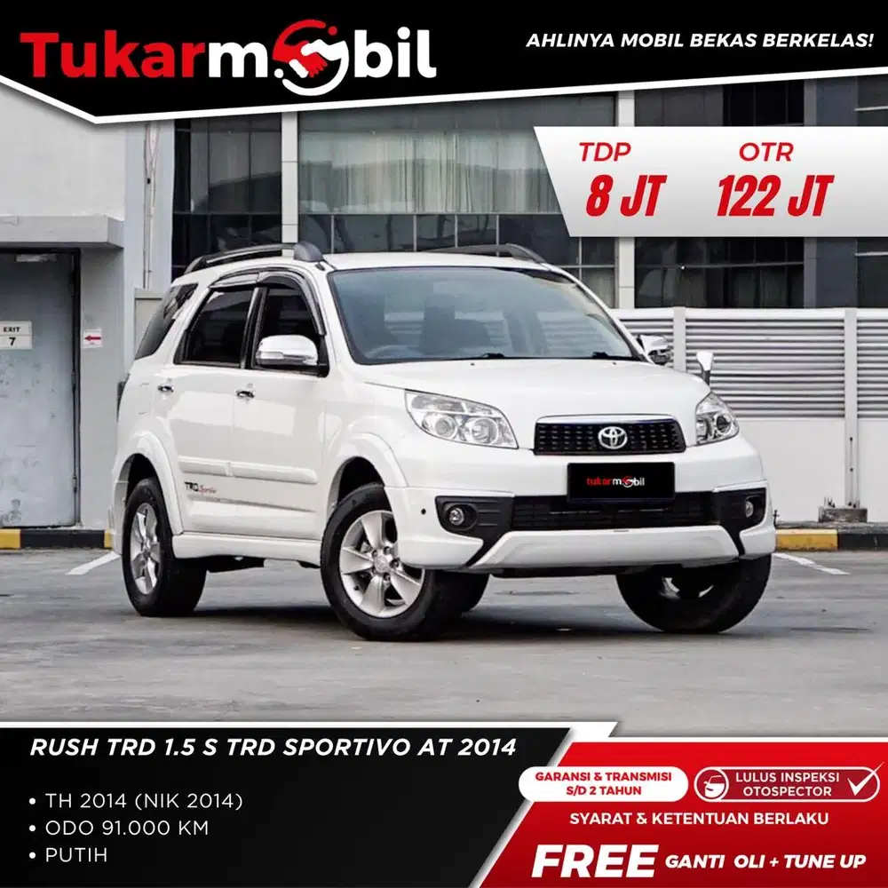 [BERGARANSI] TOYOTA RUSH 1.5 TRD SPORTIVO MATIC TAHUN 2014 PUTIH
