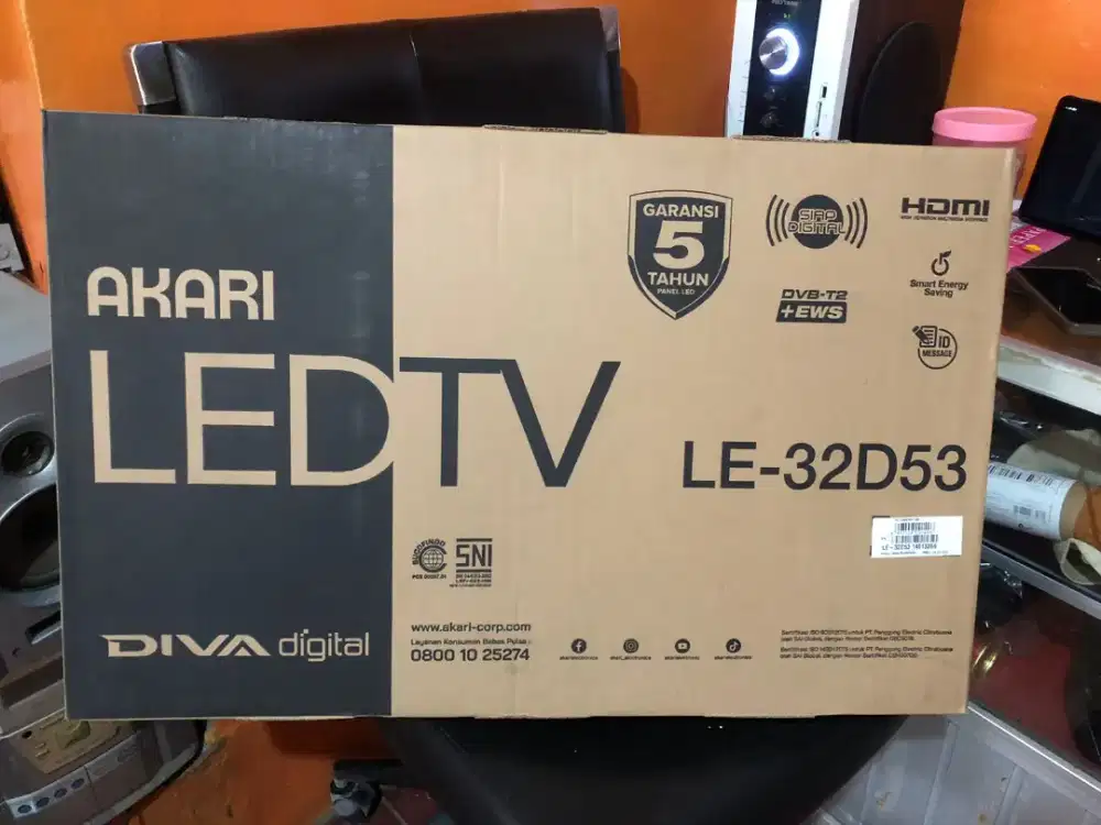 TV Digital LED AKARI DIVA 32 In BARU, Hadiah Belum Terpakai!