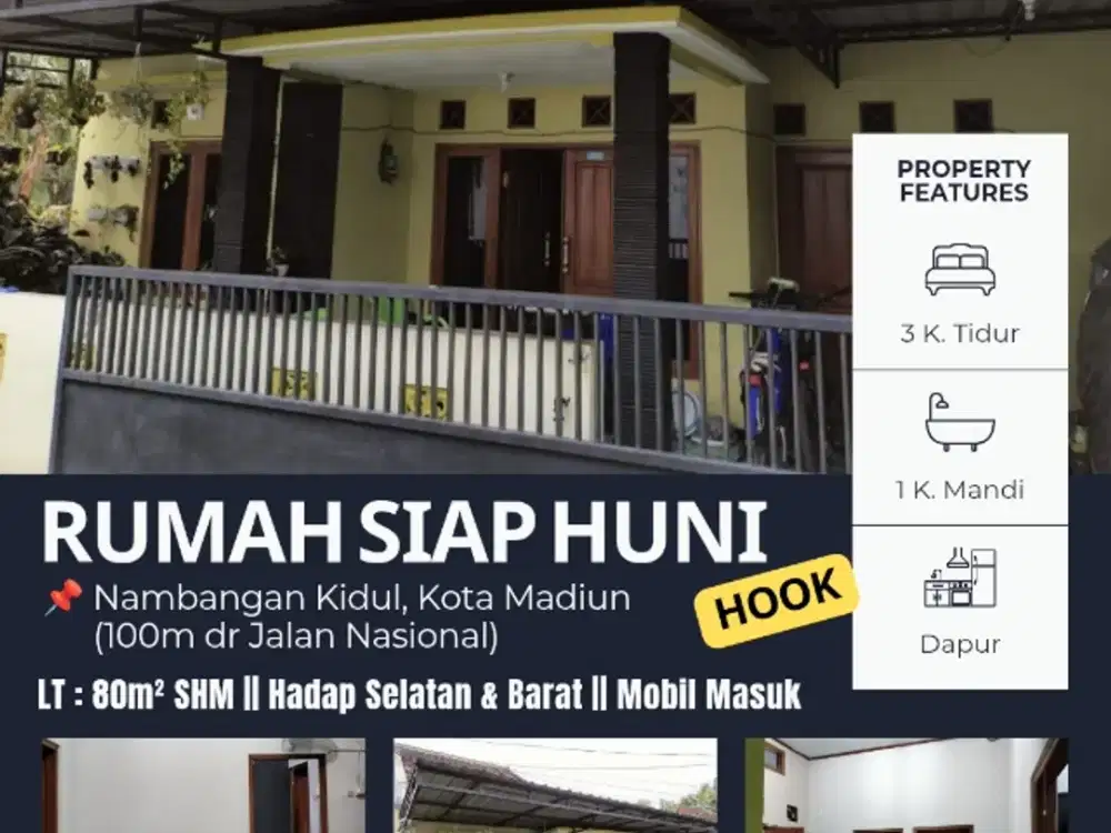 Rumah Siap Huni &lt; 100m dari Jalan Nasional, SlekoMadiun
