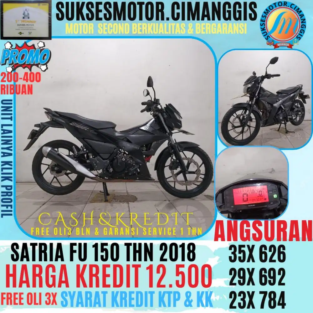 SATRIA FU 150 CASHBACK UPT 700 RIBUAN FREE OLI 3 BLN