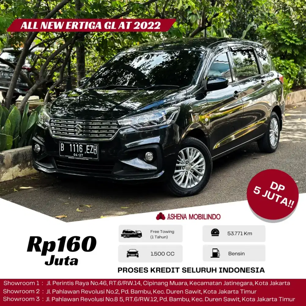 Ertiga GL AT 2022 Hitam DP 5jt Cash Atau Kredit Terbaik SeOLX!