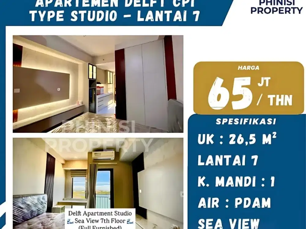 DIJUAL APARMENT DELFT CUMA 65 JUTAAN PERTAHUN UDAH FULL FURNISH
