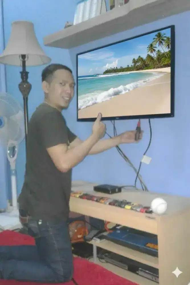 pasang & jual bracket buat gantungan tv led lcd di tembok rapih nyaman