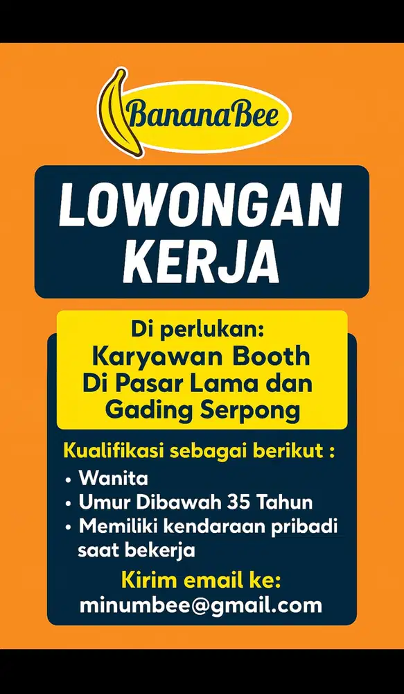 DI BUTUHKAN KARYAWATI SEGERA CABANG PASAR LAMA DAN GADING SERPONG