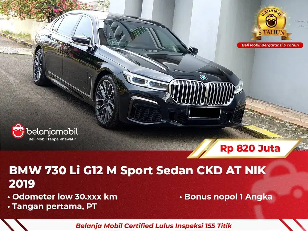 [ GARANSI 5TH ] BMW 730Li 730 Li G12 M Sport Sedan CKD AT 2019 2020