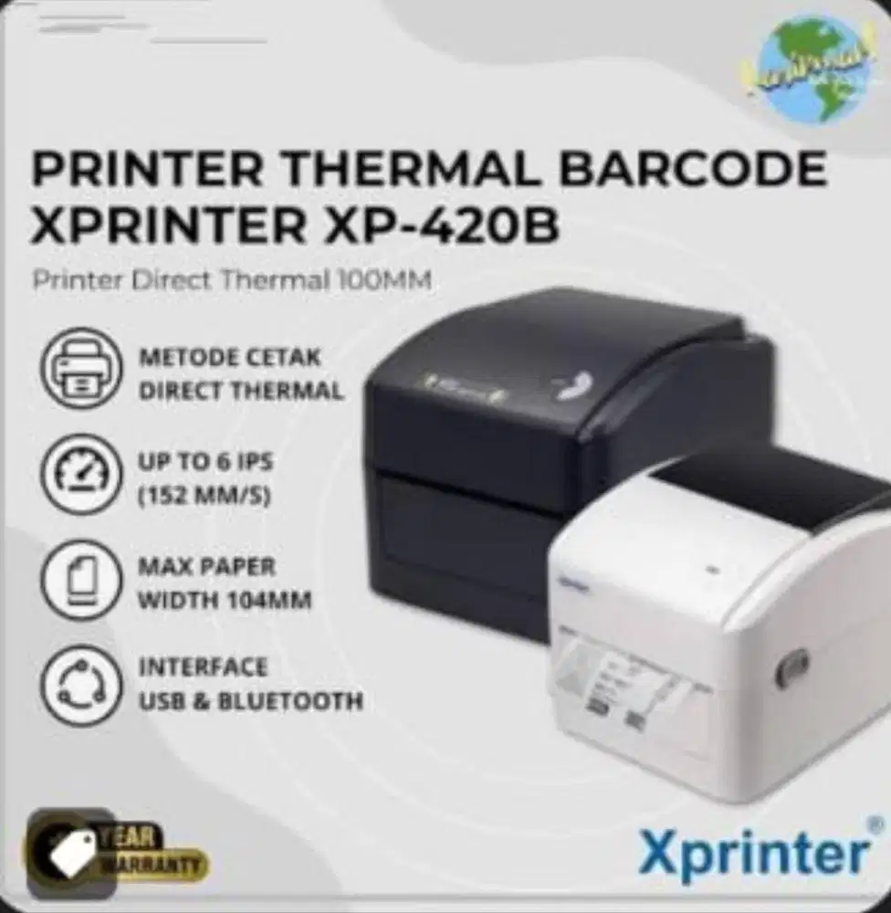 Di jual murah printer barcode thermal xp420B usb bkuethooth